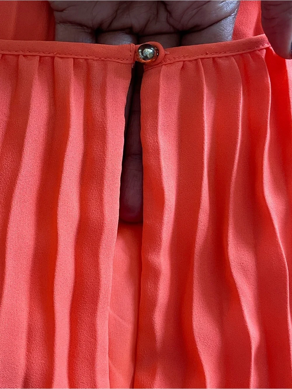 Banana Republic Coral Pleated Sleeveless Shift Dress Size 12 - Picture 5 of 15